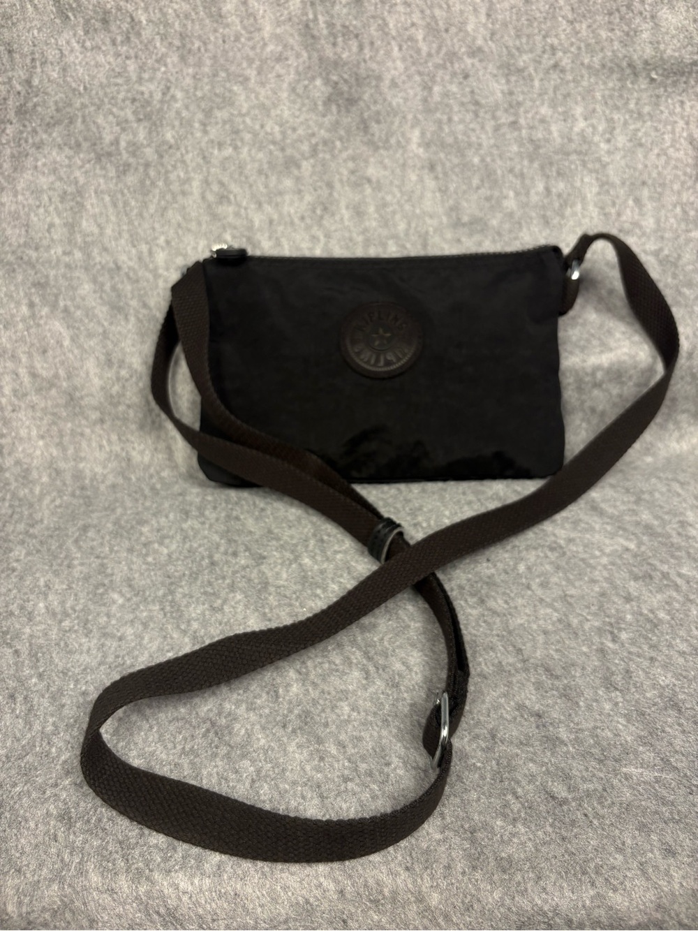 Kipling Small Messenger Bag in Dark Brown with Adjustable Strap